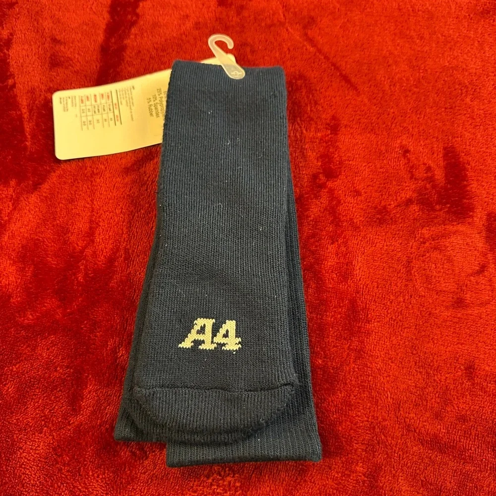 A4 Multi-Sport Tube Socks Navy Blue Moisture Wicking Arch‎ Support Size M S8005